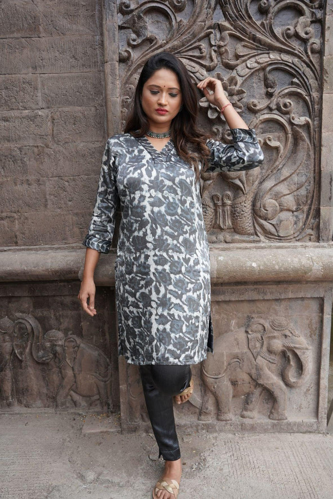 Buy Kurta Set Beige & Black Printed Kurta With Trousers Indian Dress Online  in India - Etsy | Kurta with pants, Fashion, Kurti